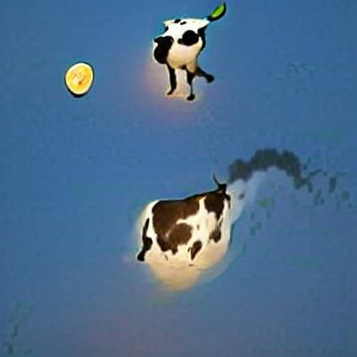 Cow jumping over the moon
