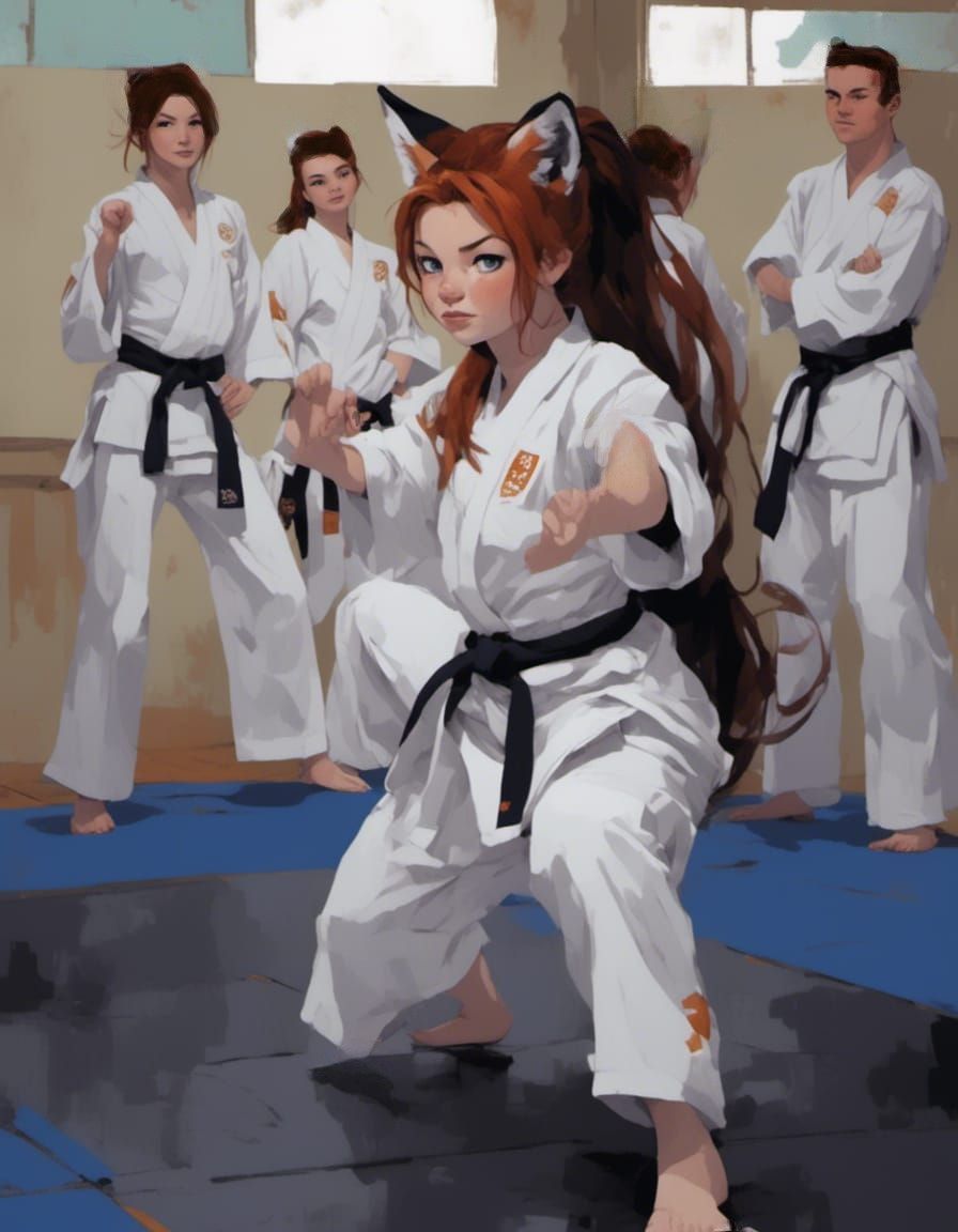 Fox-girl VIXEN trains in martial art: Aikido