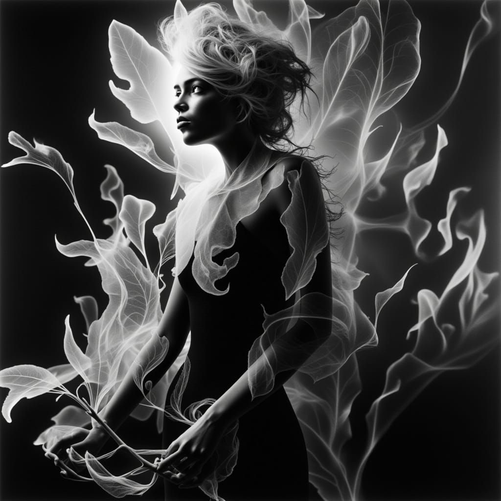 <lora:Autumn Graphic:1.0> Rayograph Photogram