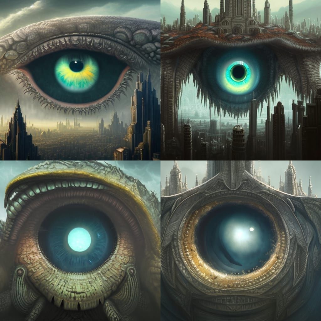 I wanted a monster looming over a city...but...this result