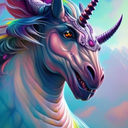 Unicorn dragon hybrid - AI Generated Artwork - NightCafe Creator