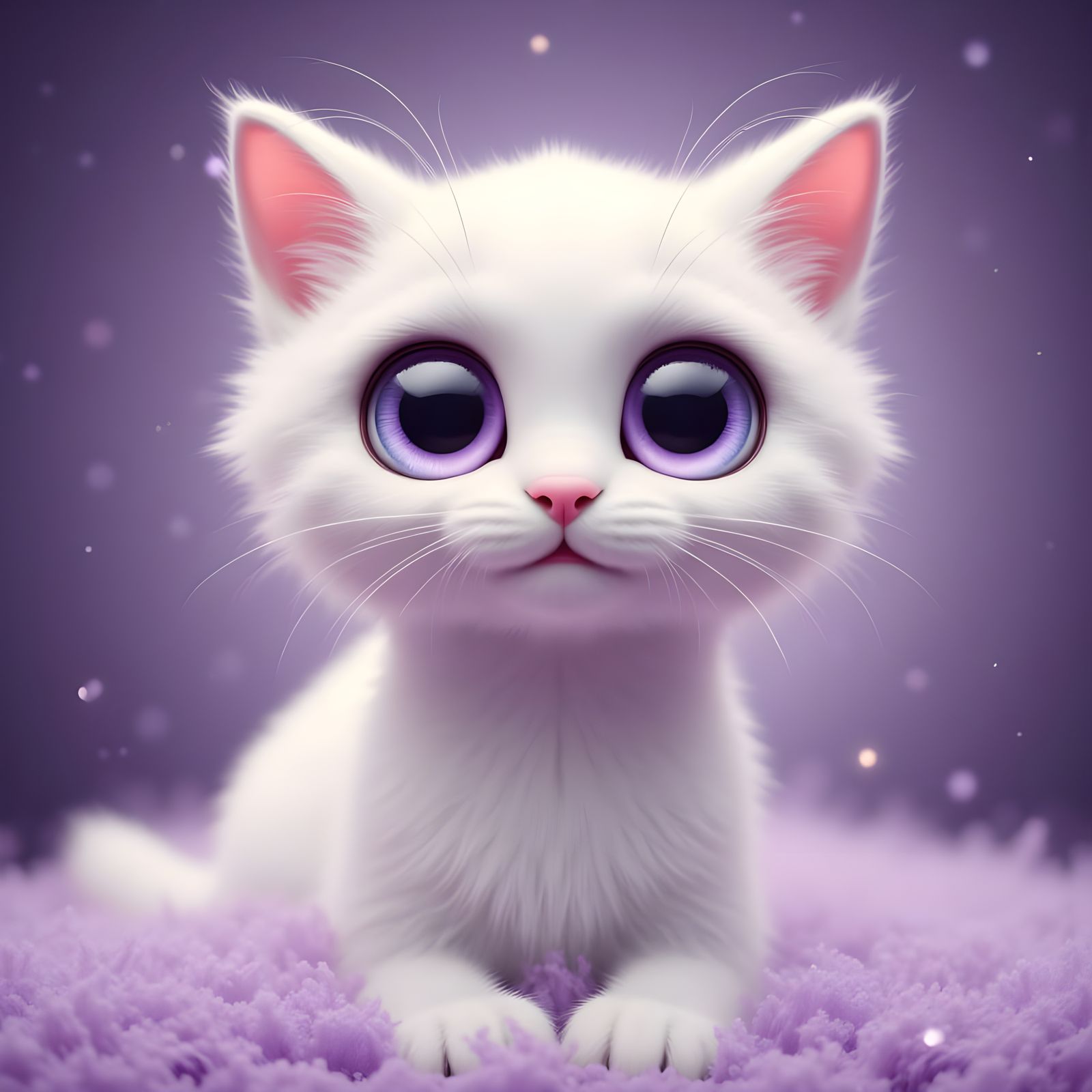 white cat with big lavender eyes, dynamic lighting, hyperrealistic,  <lora:Ultra Fantasy:1.0>
