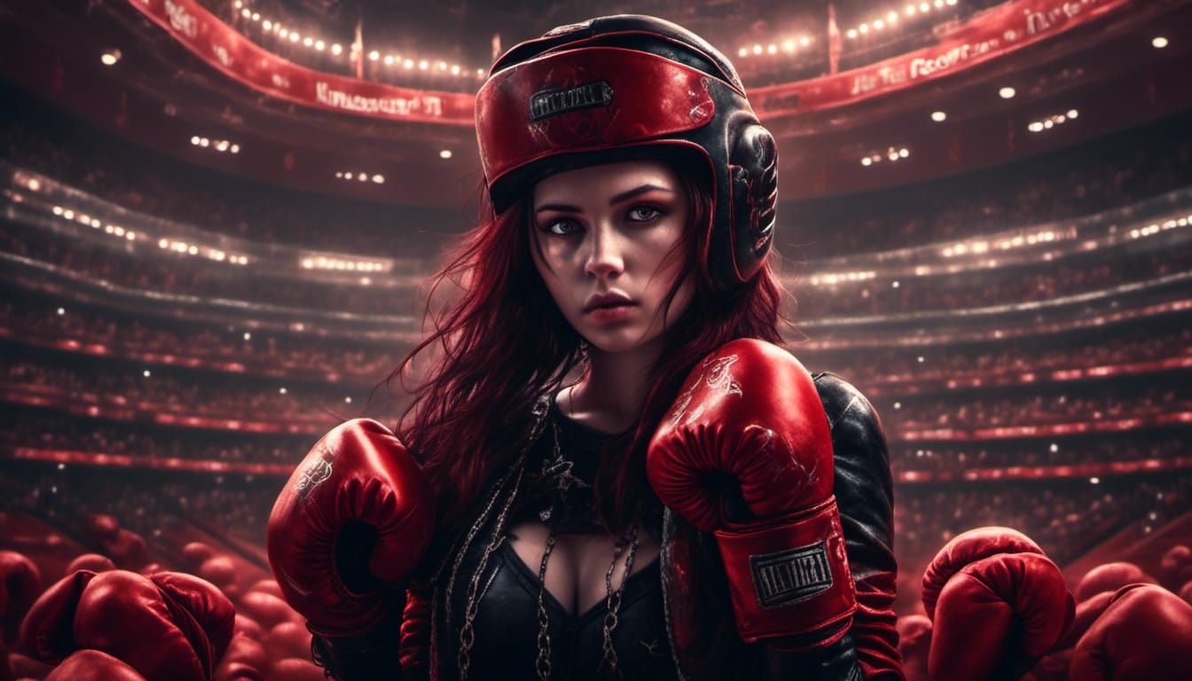 A goth woman ::24 years old:: red helmet::red shorts::red bo...