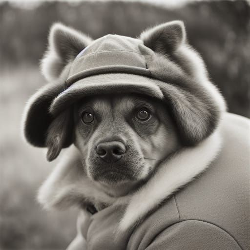 Comforting Mountain Scene with Pet and Person