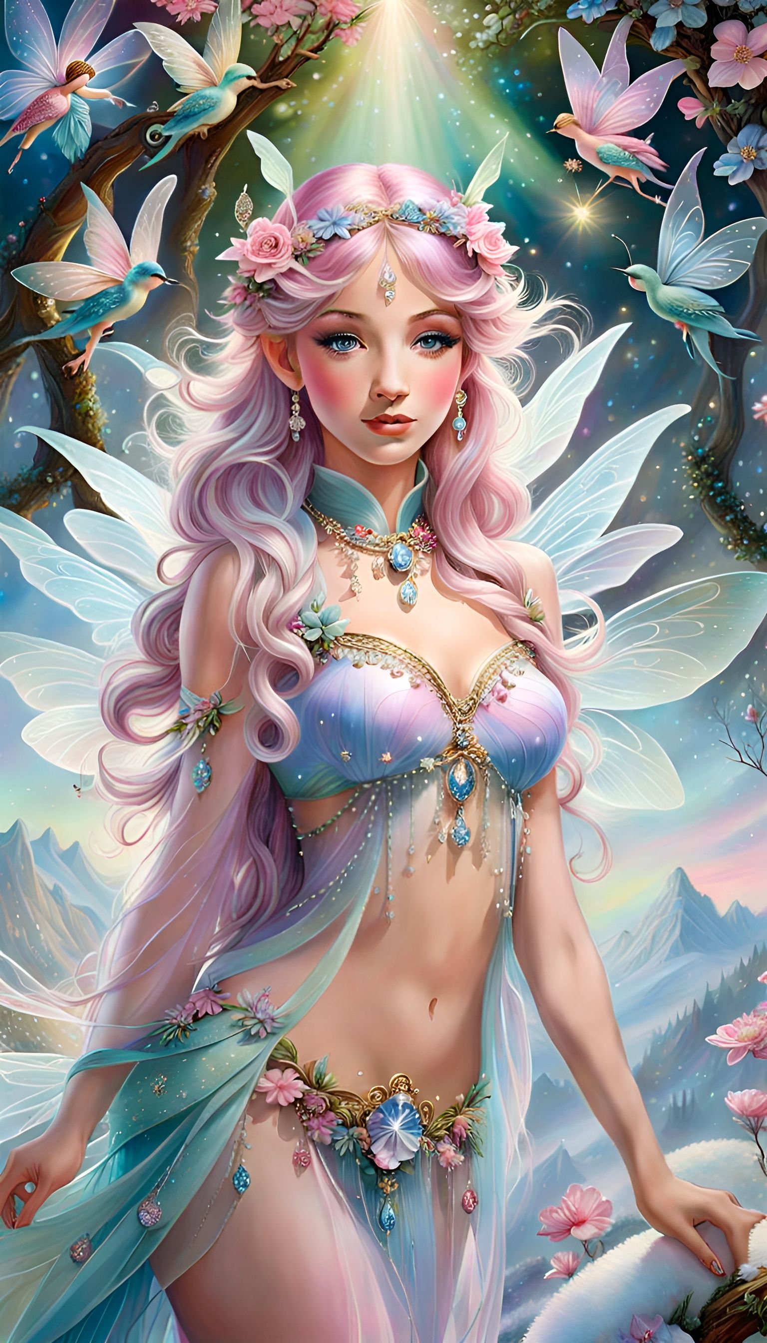 Amazing Fairy, Pastel Colors - Ai Generated Artwork - Nightcafe Creator