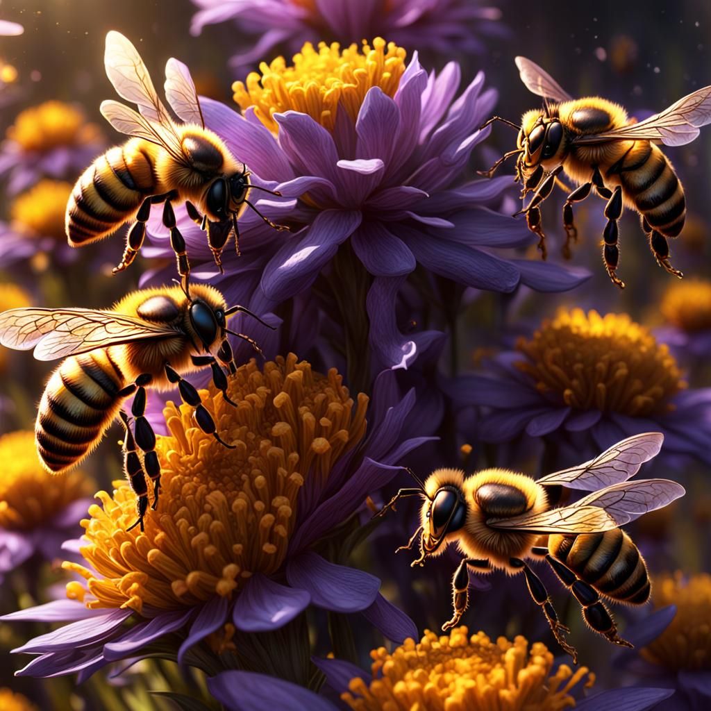 Bees - AI Generated Artwork - NightCafe Creator