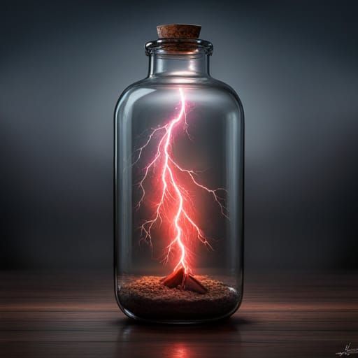 Epic lightning bolt in glass.