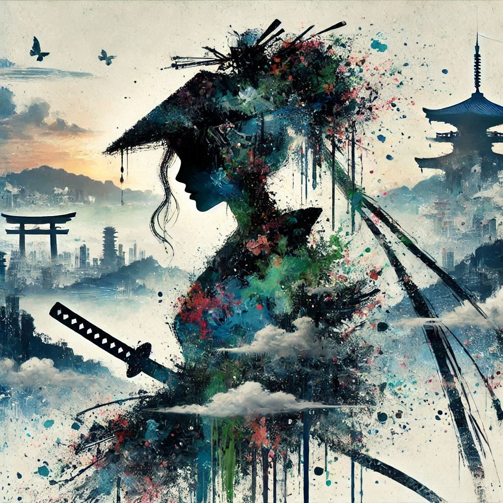 double exposure beautiful fantasy portrait landscape..