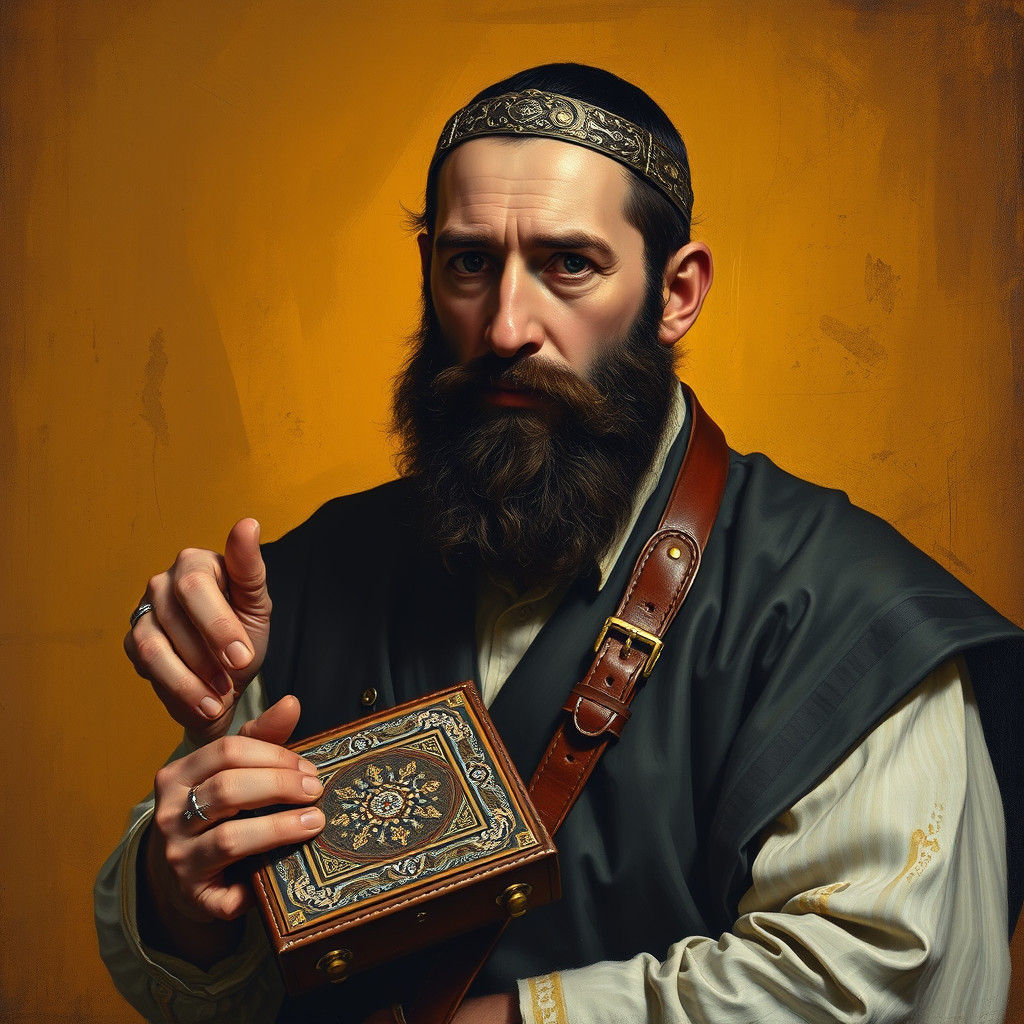 יהודי עטור בראשו תפילין