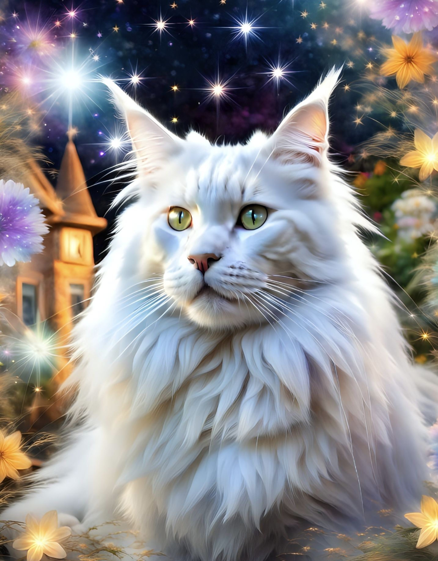 White fantasy cat🥰