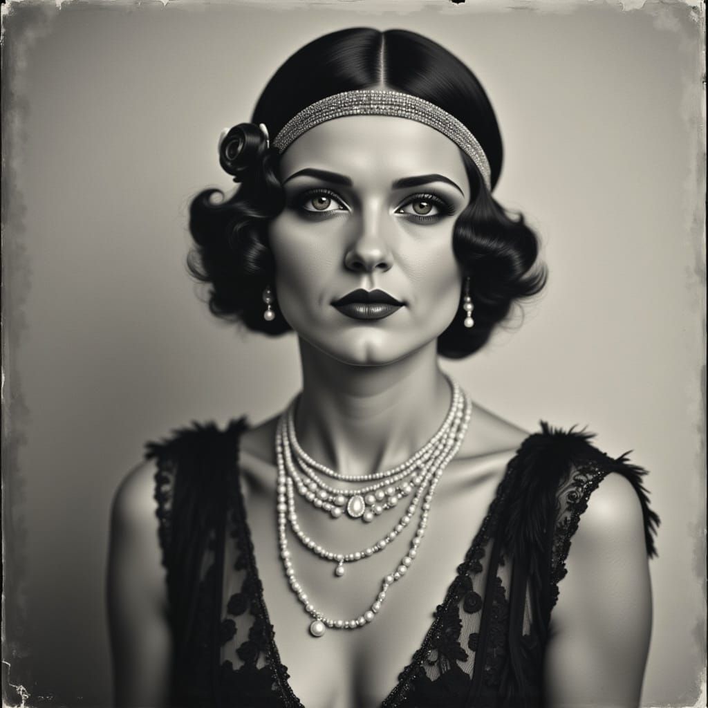 1920s Flapper Girl Portrait in Beaton Style