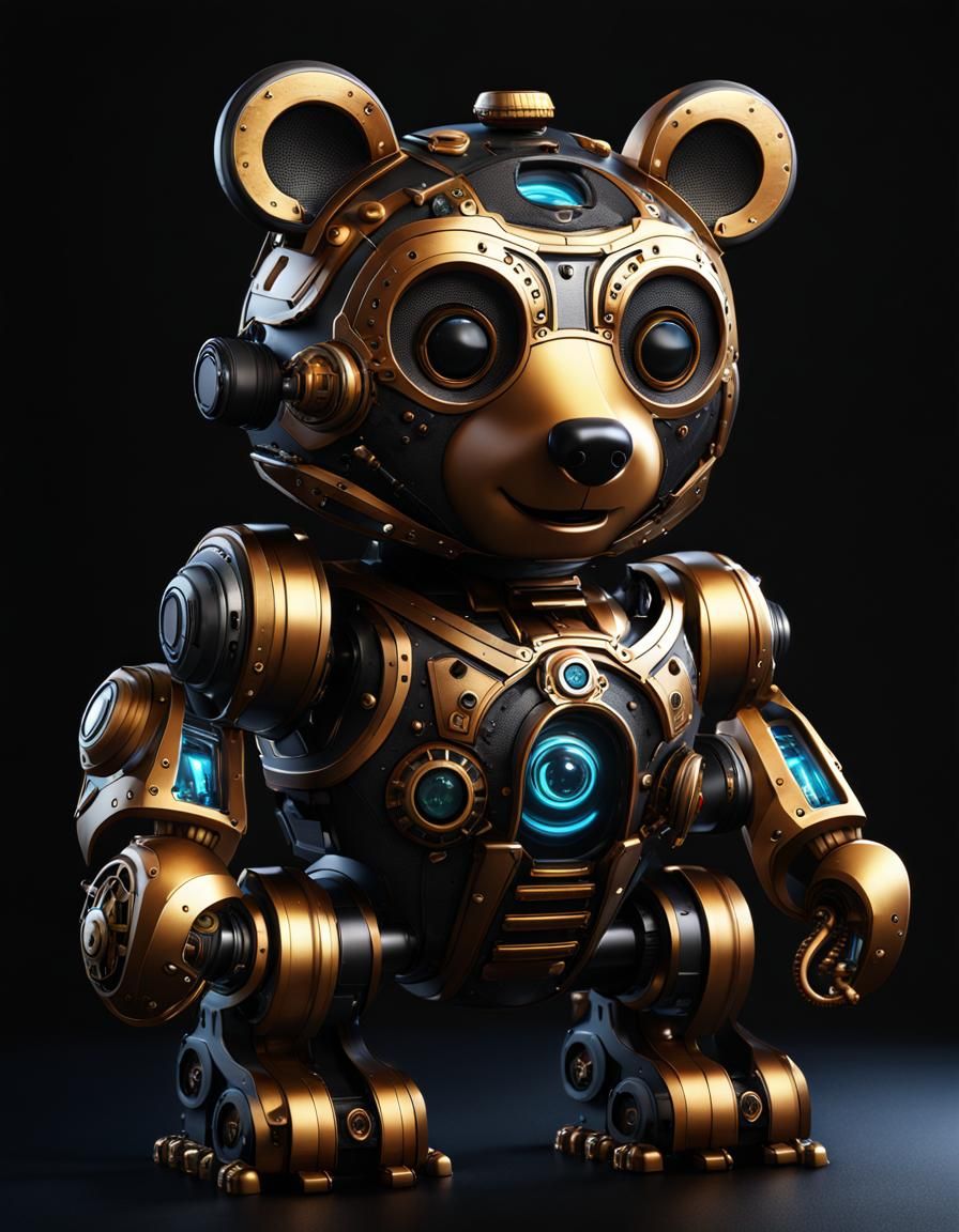 Robot teddy bear - AI Generated Artwork - NightCafe Creator