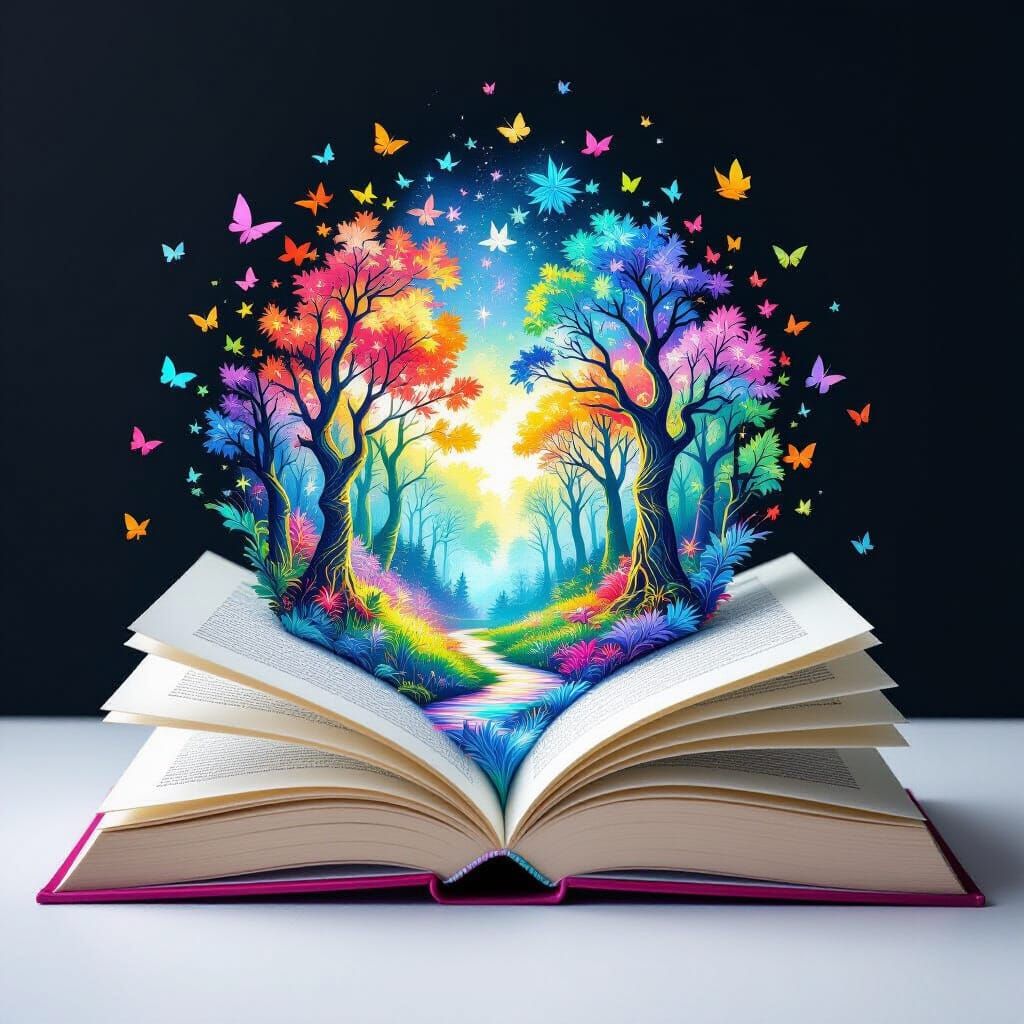 Origami Book Springs to Life Illuminating Mystical Forest