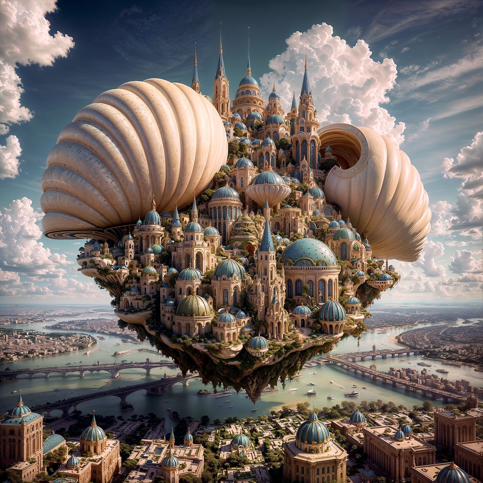 A huge floating city 3 - Variations #71