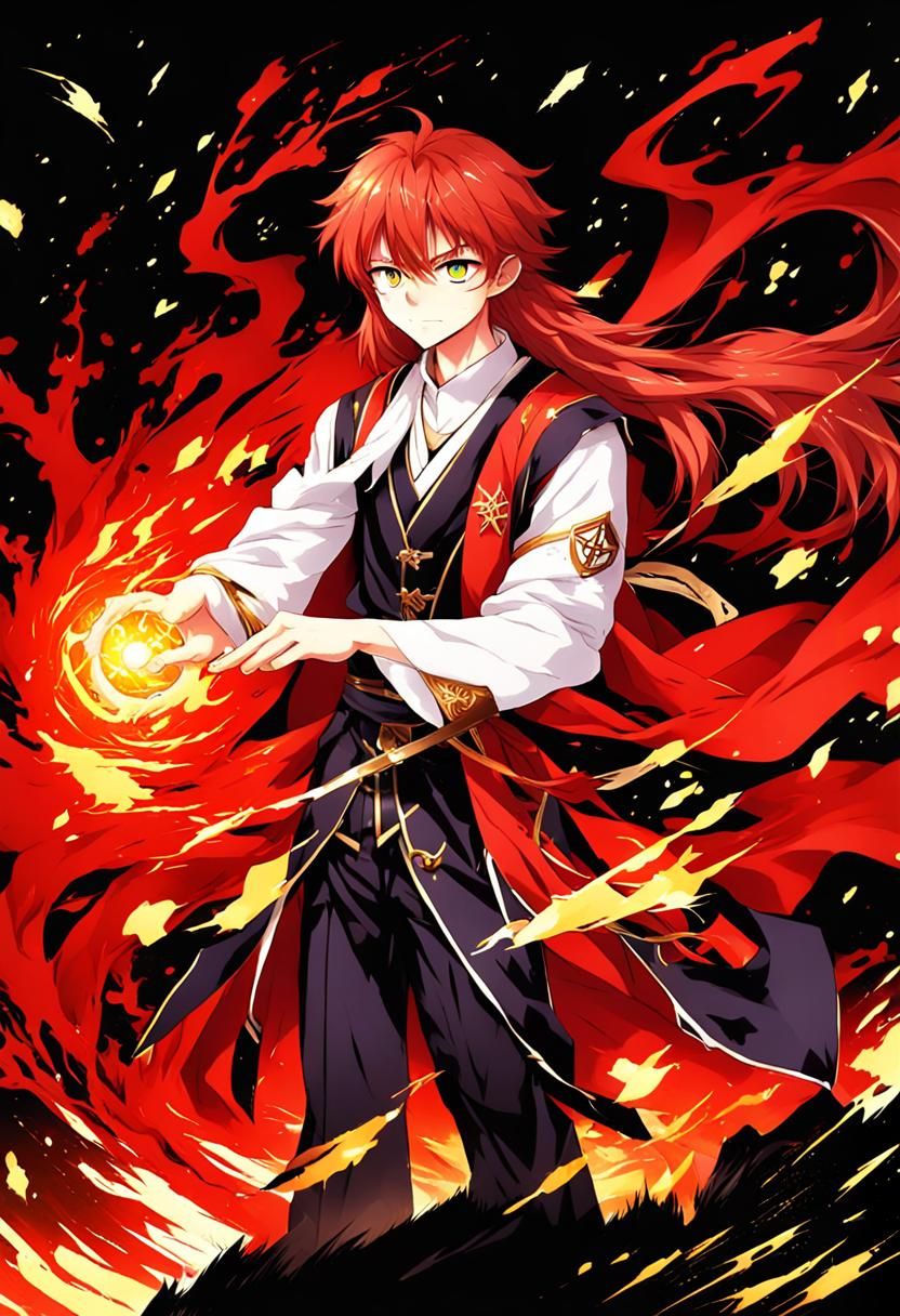 red hair wizard in the ash by artist "anime", Anime Key Visu...