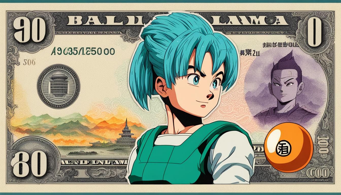 Bulma (Dragon Ball) A color banknote Art