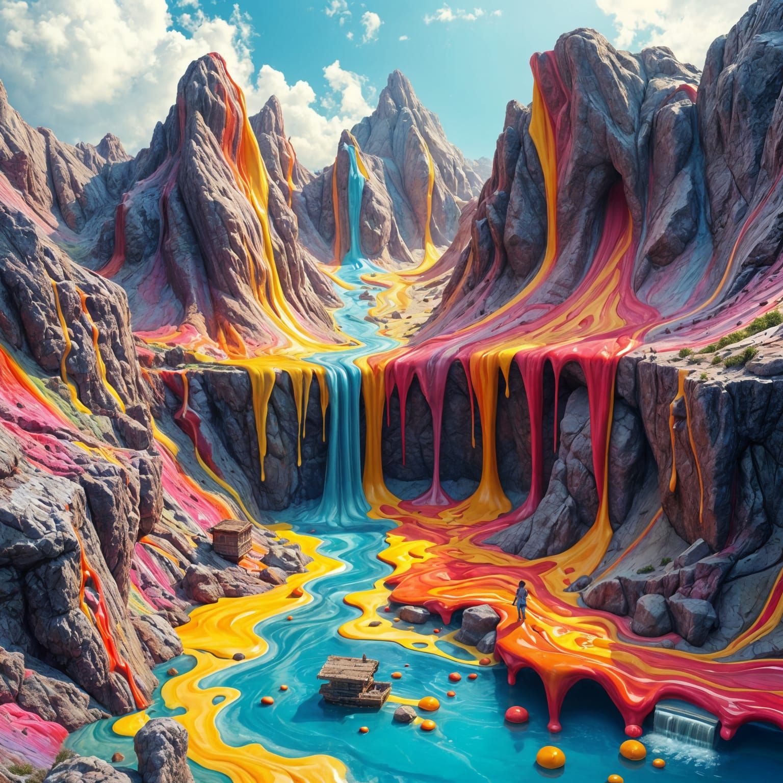 Melting mountains / Dripping in paint  by @Verdi