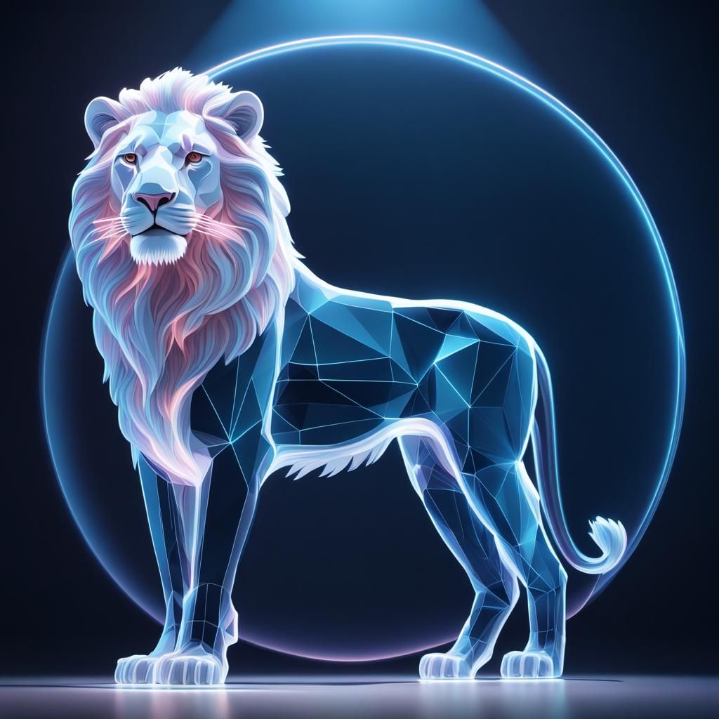 hologram of a lion  by @Rabo242