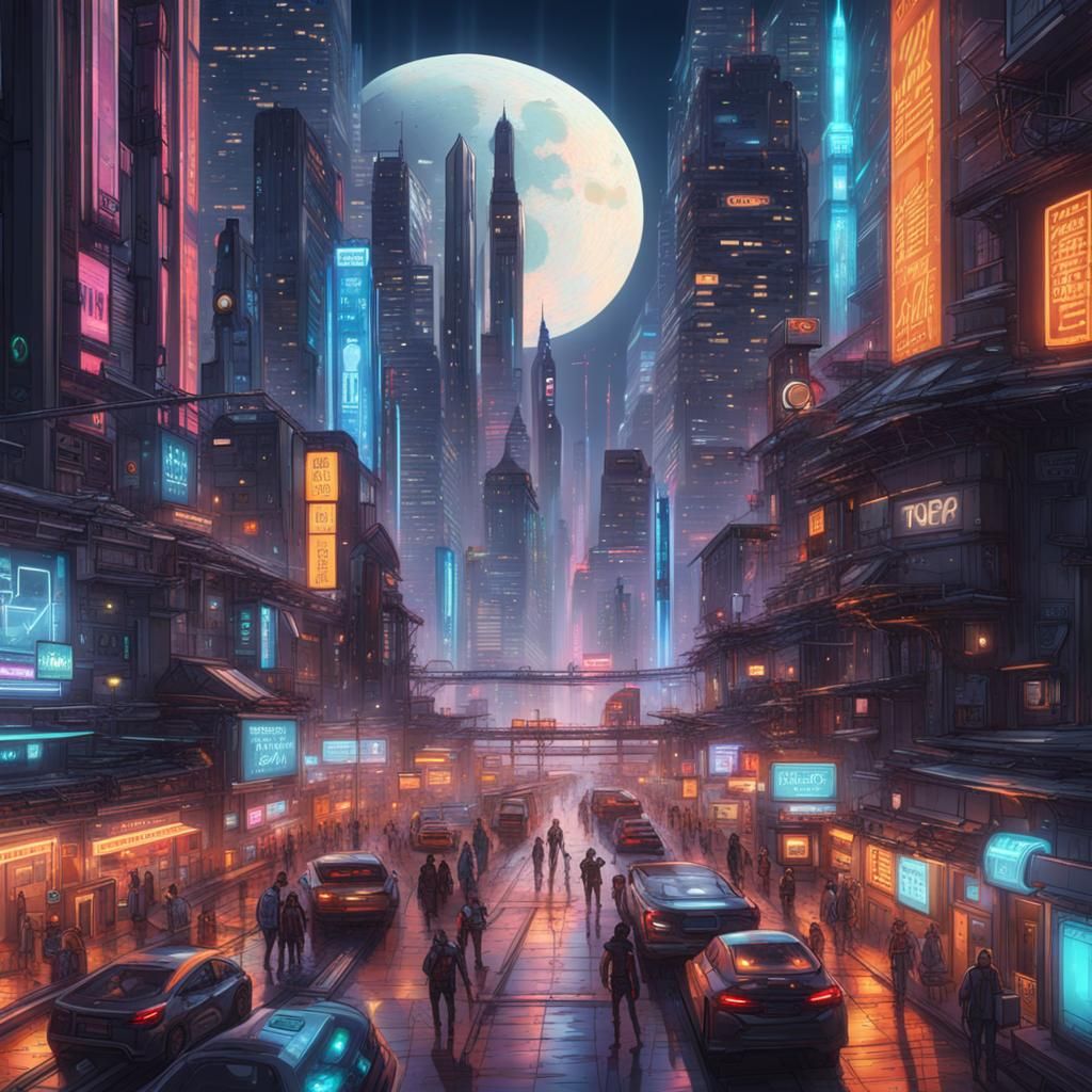 Futuristic cityscapes bustling with automated transportation and very ...