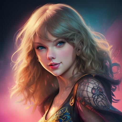 Taylor swift smiling - AI Generated Artwork - NightCafe Creator