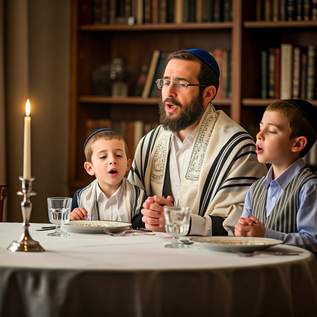 Devout Chassidic Family Sings Shalom Aleichem in Harmony