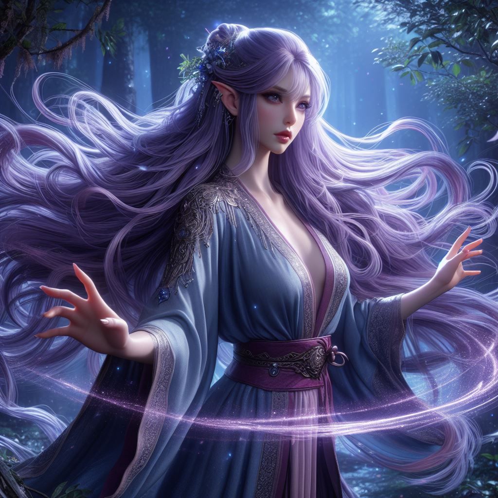 Elven wind sorcesess 💜🌬️