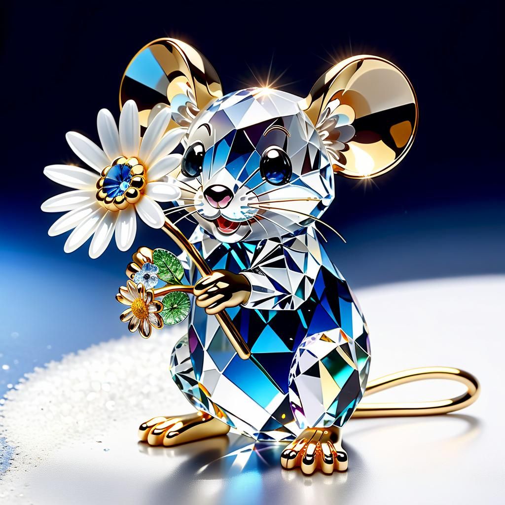 Crystal Mouse with Daisy   by @Oria