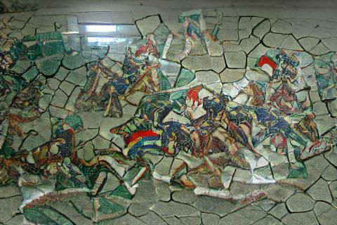 renaissance mosaic of an ancient battle