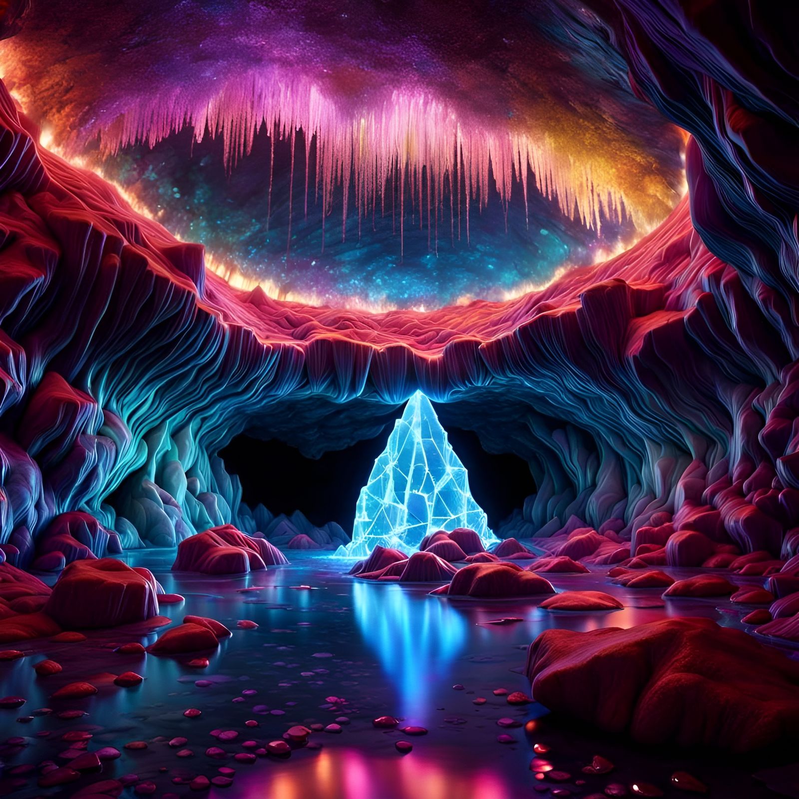 Crystal Cave - AI Generated Artwork - NightCafe Creator