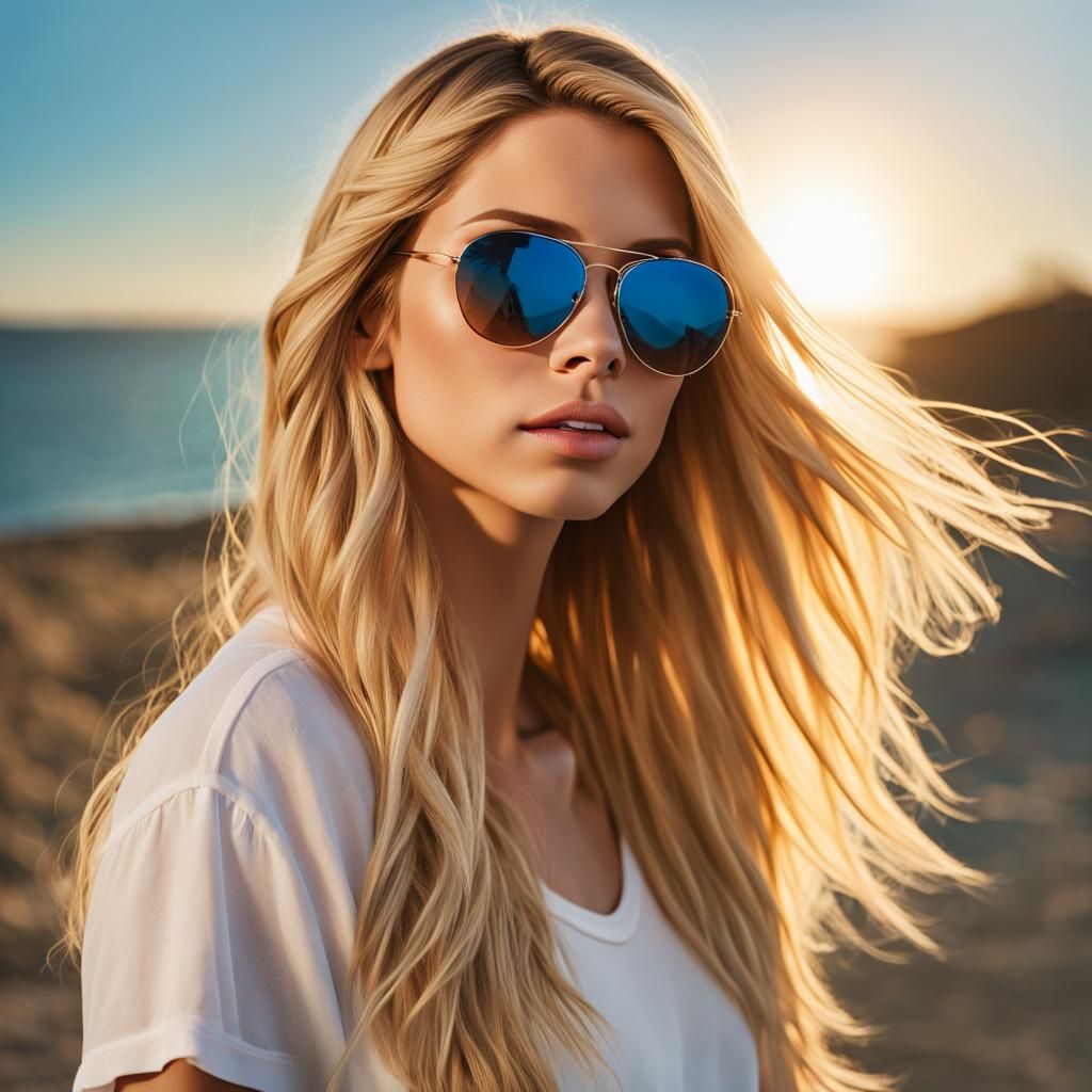 A photorealistic portrait of a 25-year-old Ashley Benson wit...