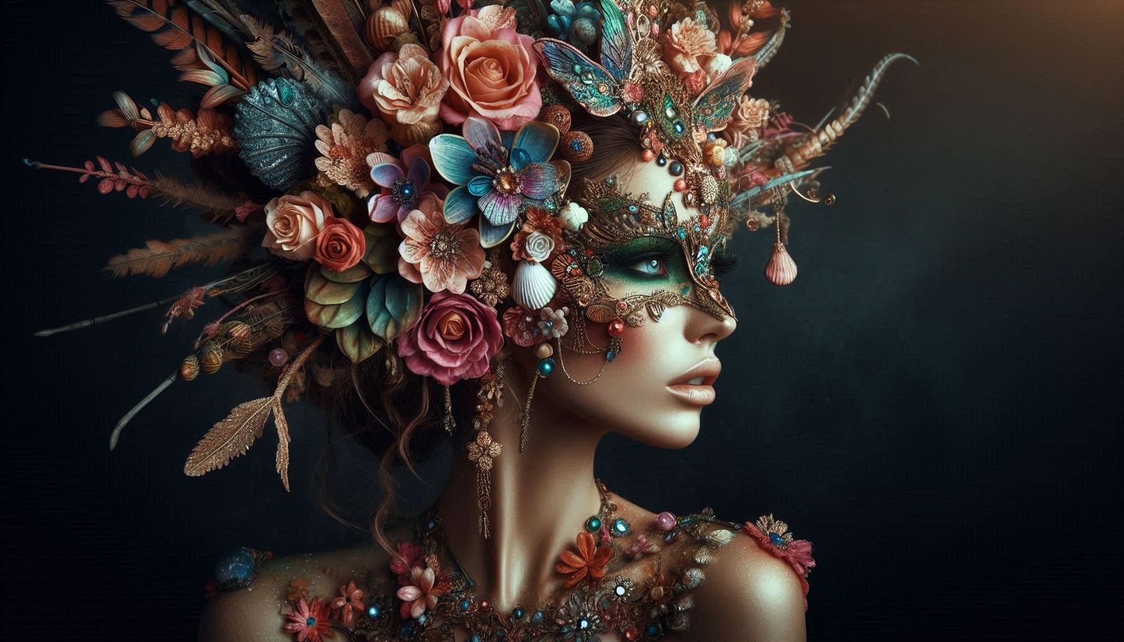 ELEGANT LADY WITH ELABORATE HEAD DRESS #2