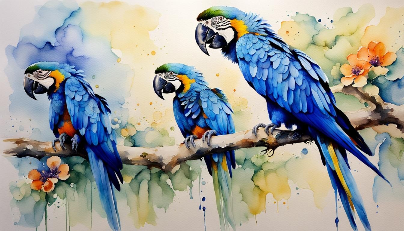Blue Arará Macaw   by @Hugo Raul