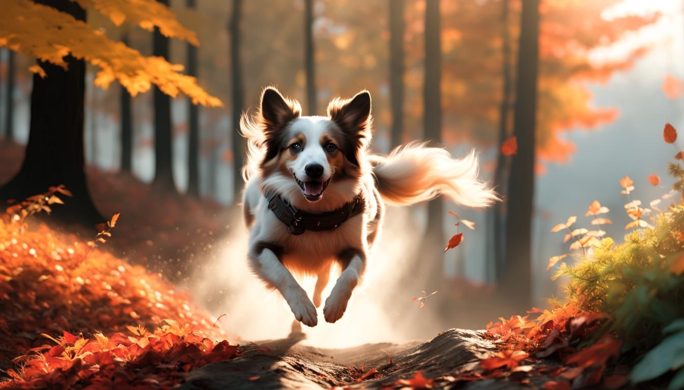 A Burst of Fur and Leaves