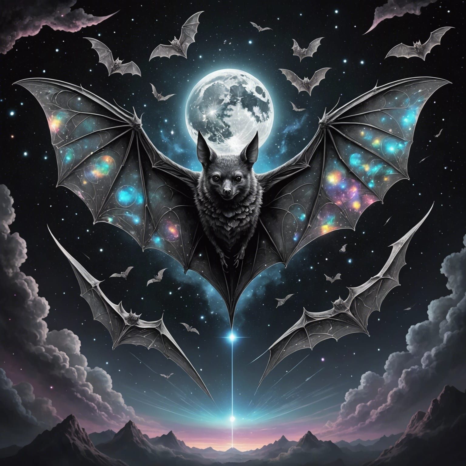 Cosmic BAt - AI Generated Artwork - NightCafe Creator