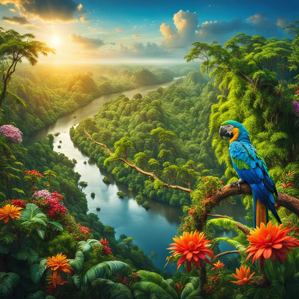 Macaw in the Amazon  by @Soynuts