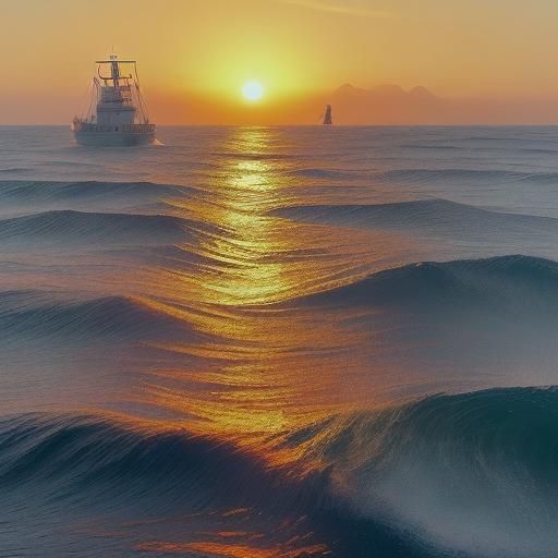 Impressionist Sunrise Painting with Swans and Misty Light