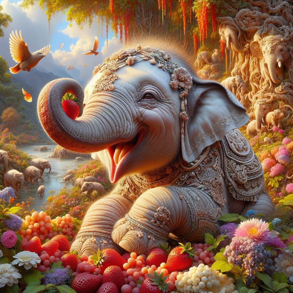 Happy Baby Elephant  by @OlCatLady