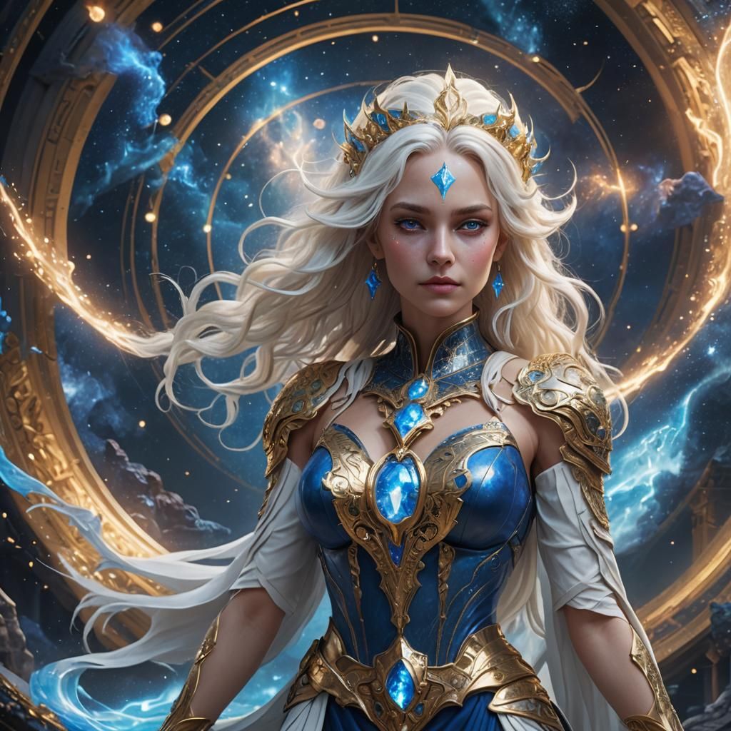 A blue skinned attractive Pleiadian lady with white blonde hair. - AI ...