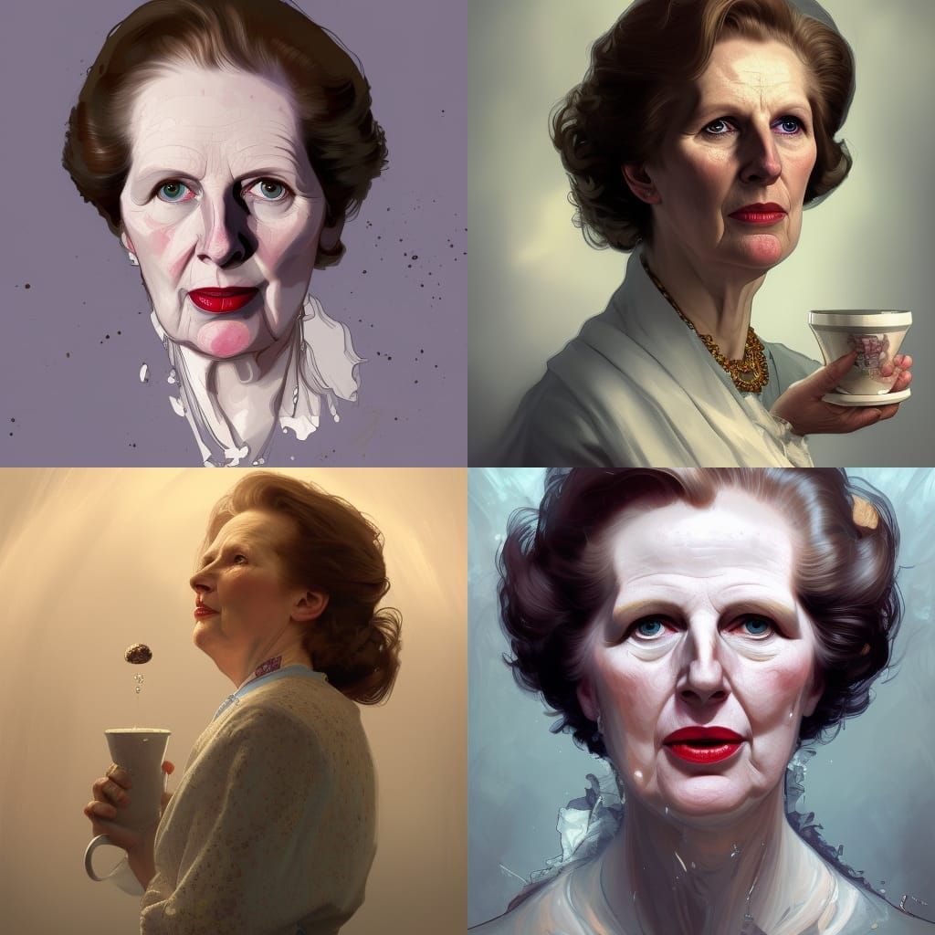 Margaret Thatcher Milk Snatcher - AI Generated Artwork - NightCafe Creator