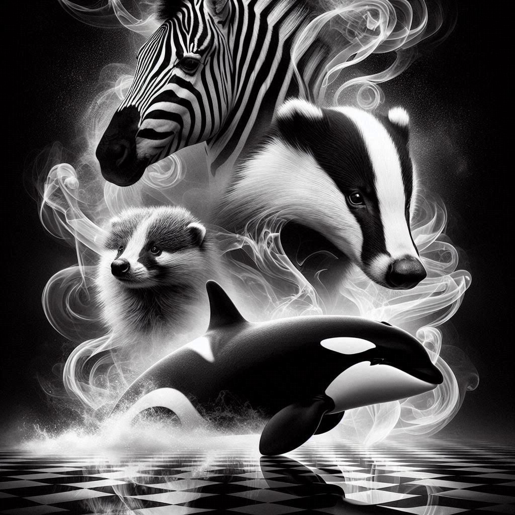 Black and white montage