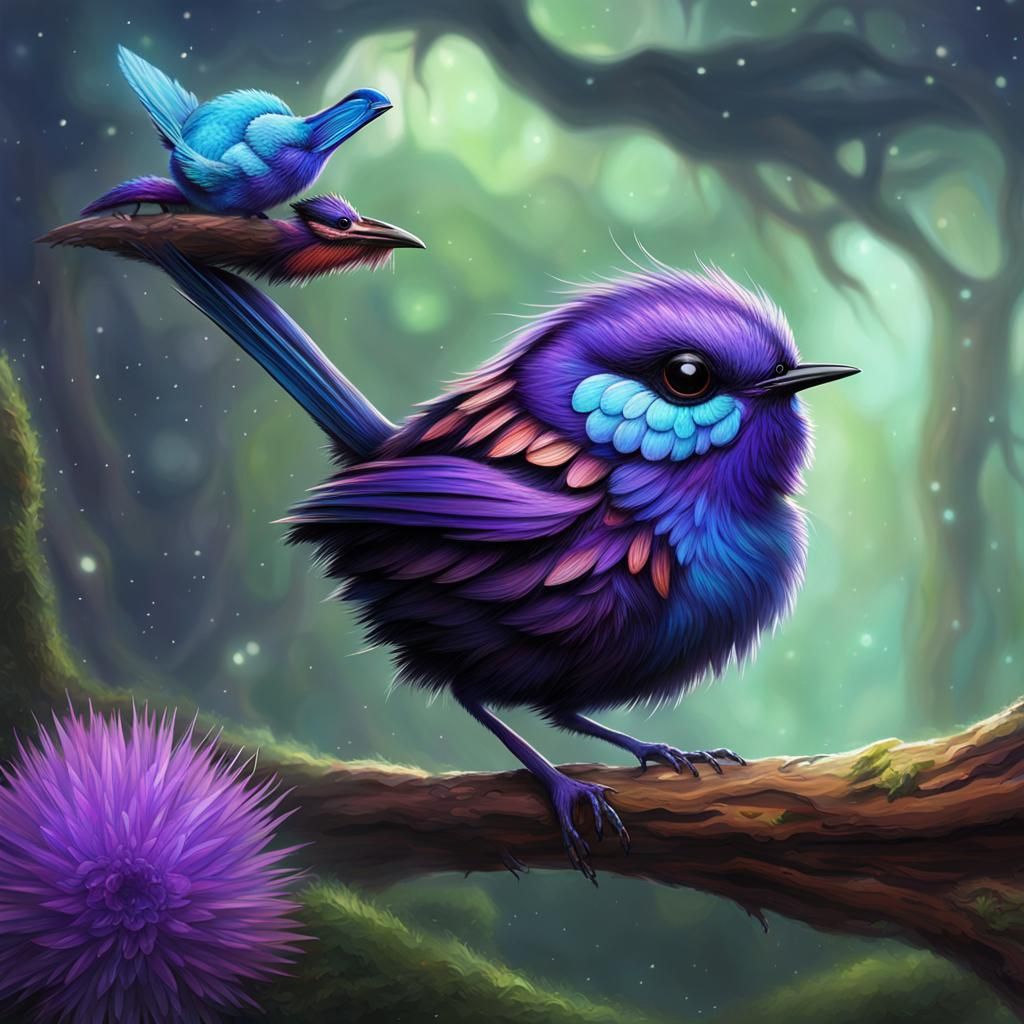 Alien Crowned woodnymph Purplecrowned fairywren alien