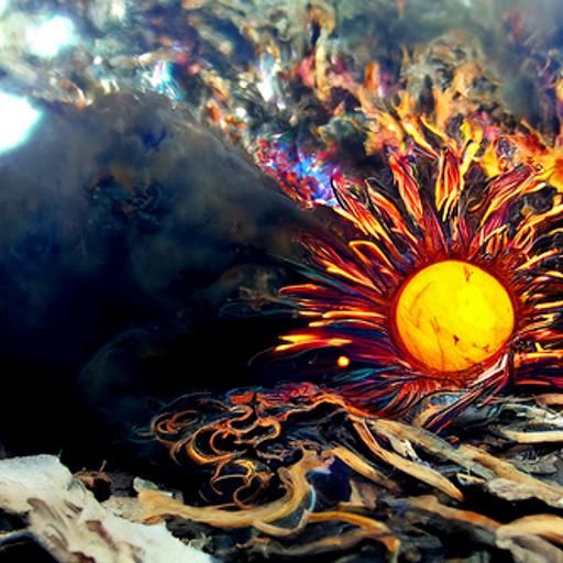 The sun exploding from earth