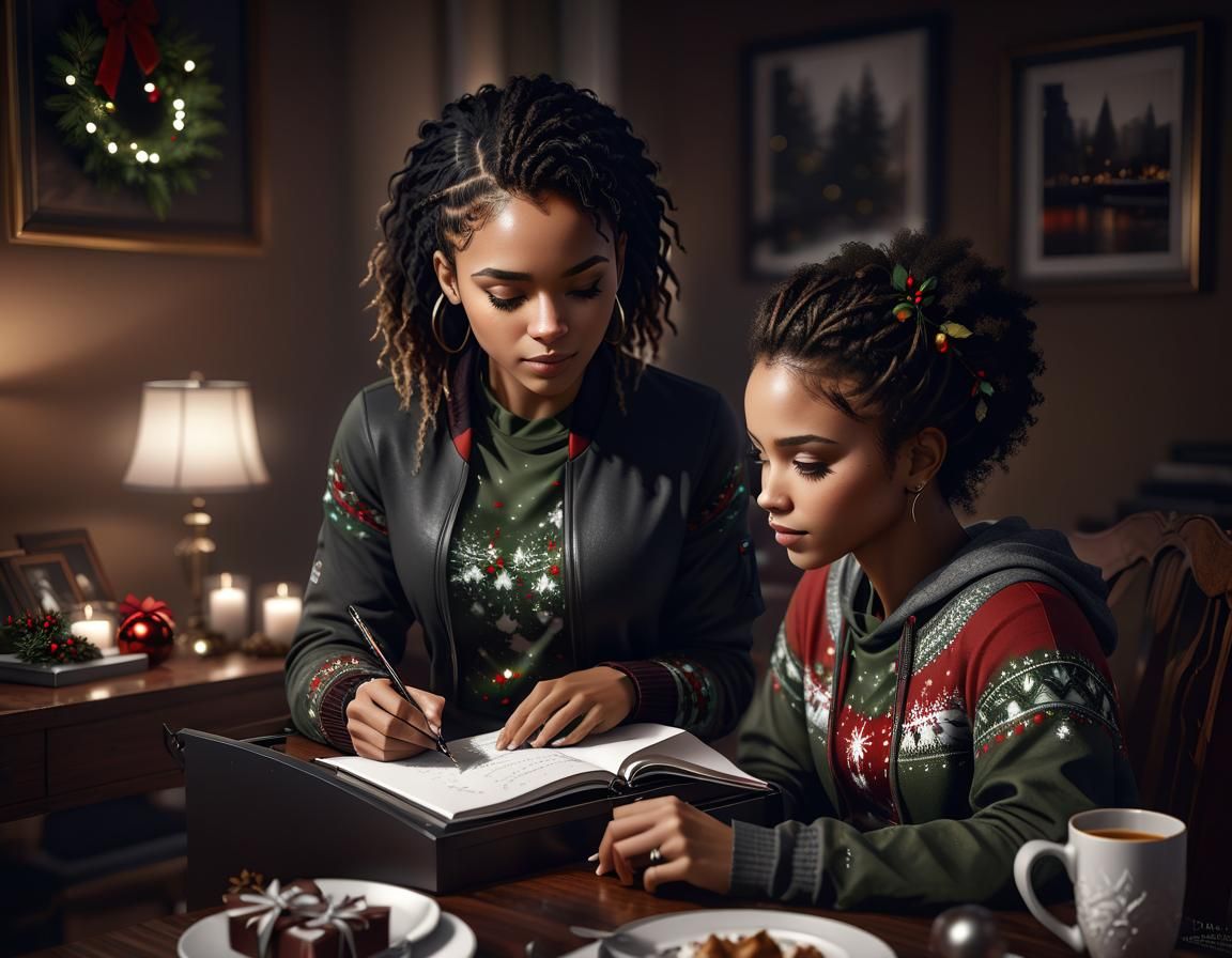 Sisters at Christmas   by @Pax