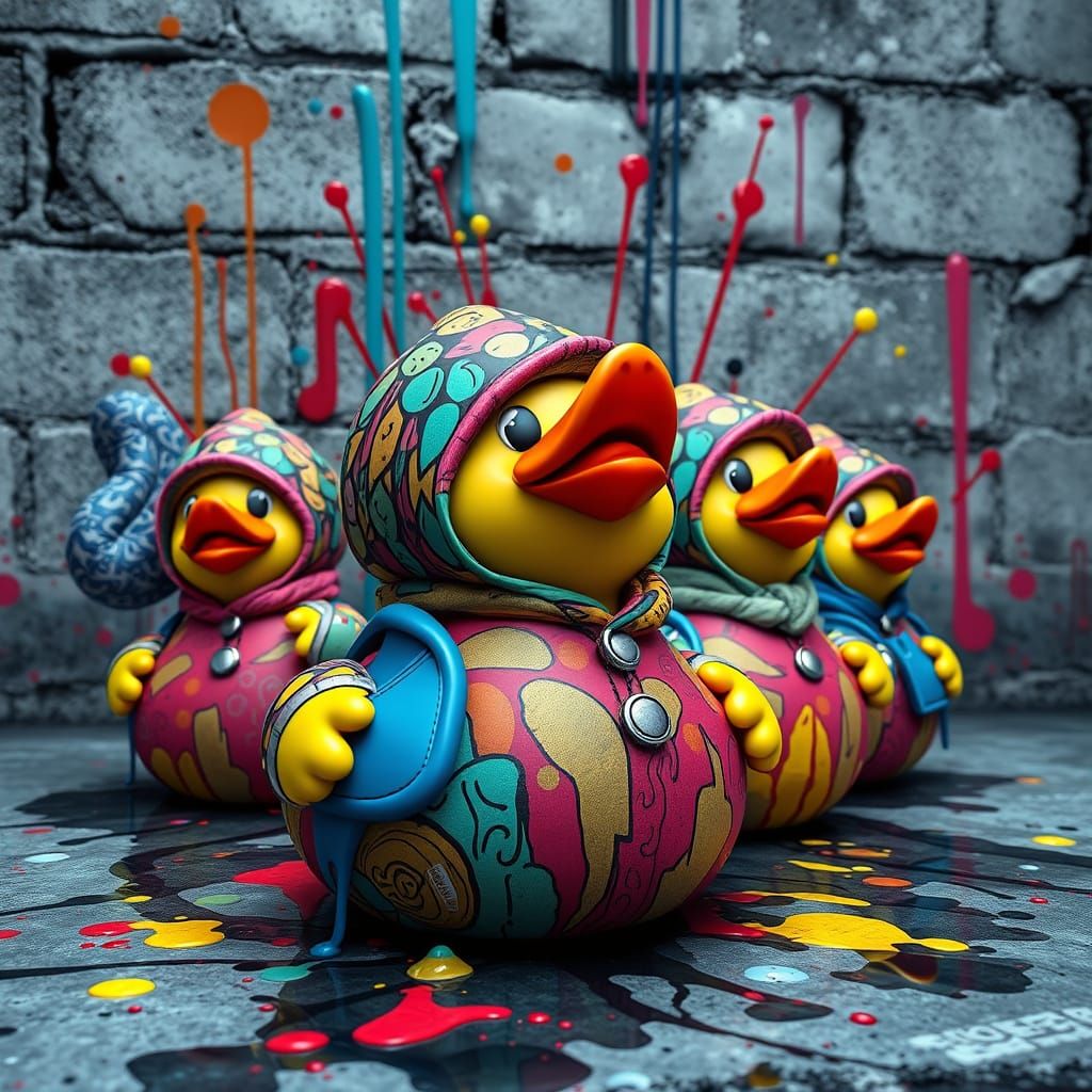 Cute rubber ducks 🦆 in cute little customs   by @PsychoStacey