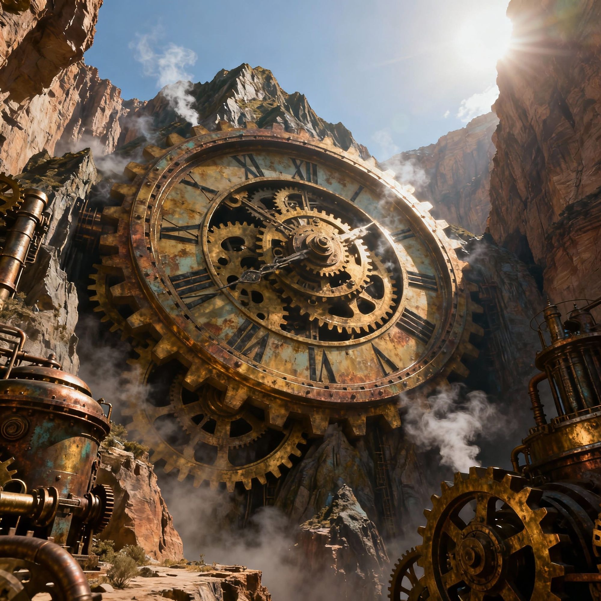 A gargantuan clockwork mechanism