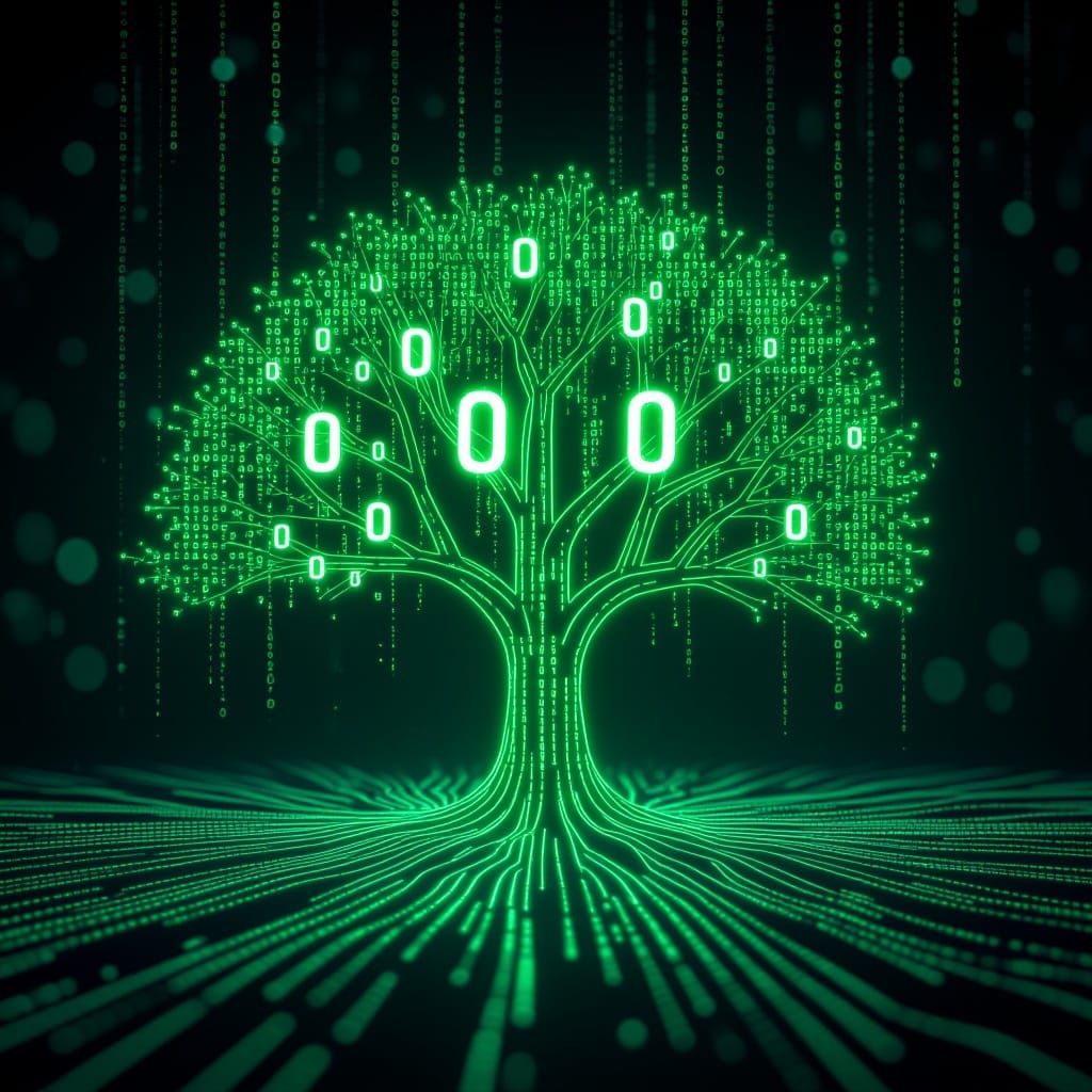 Glowing Binary Tree of Code