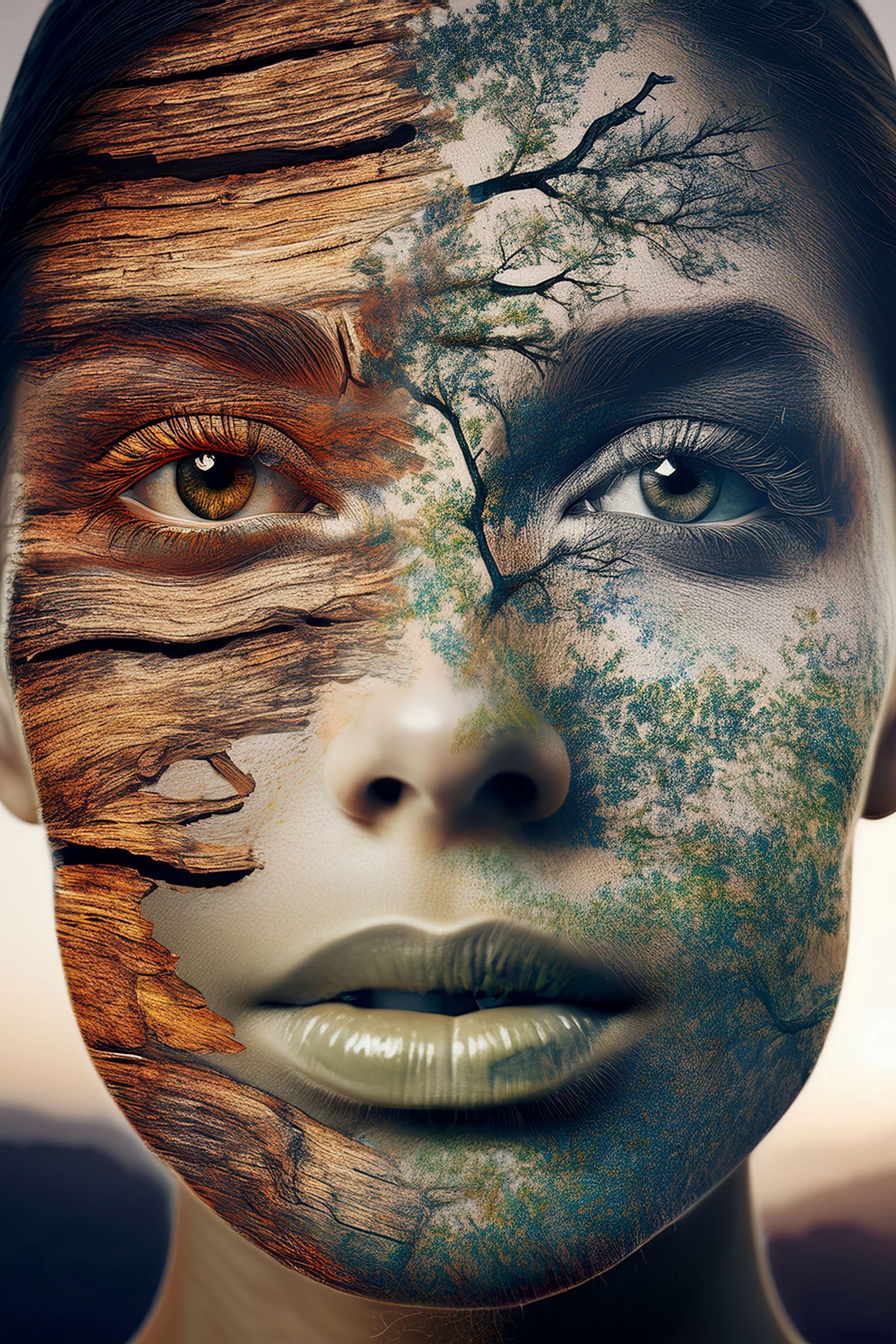 A portrait of a woman's face