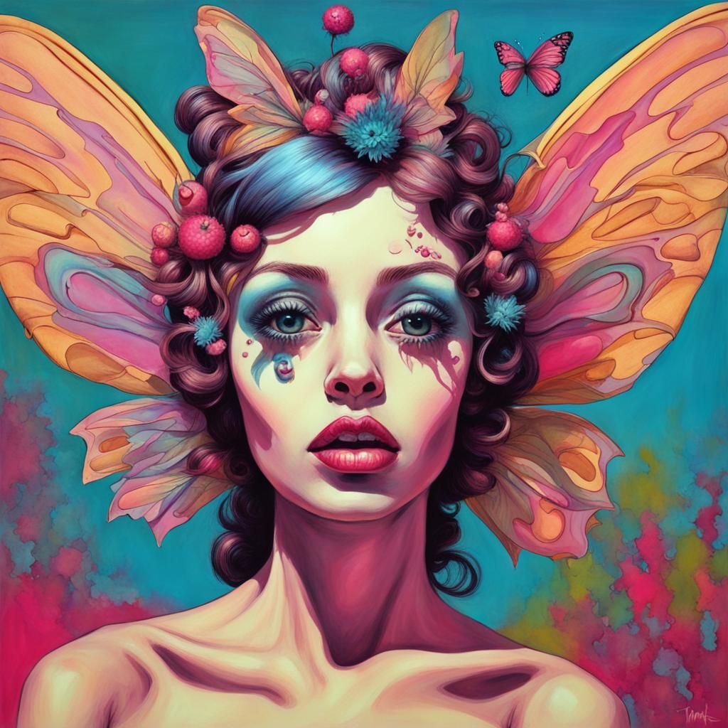 Weird massurrealism pop art fairy