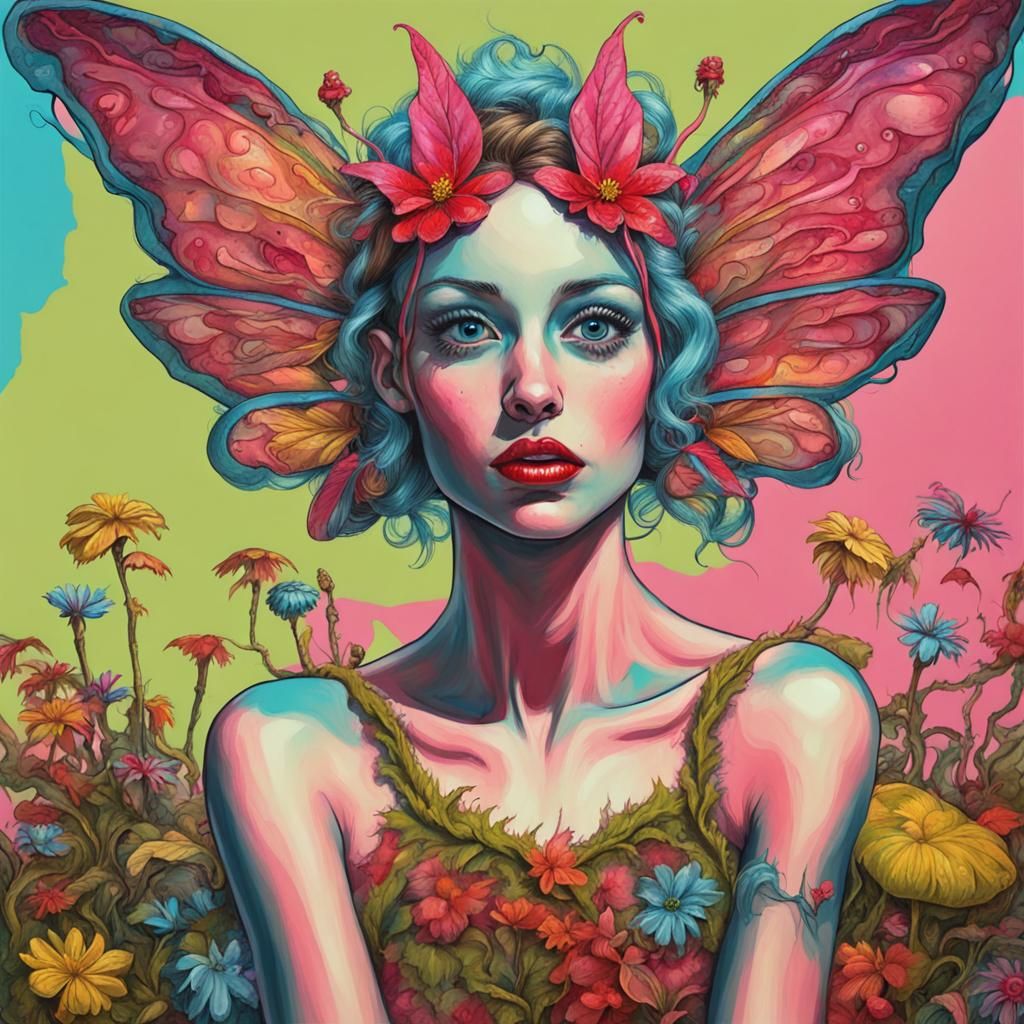 Weird massurrealism pop art fairy