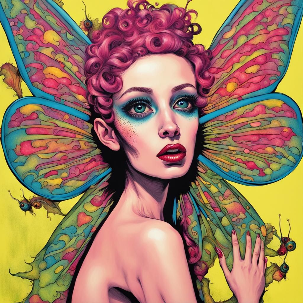 Weird massurrealism pop art fairy